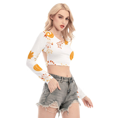 Halloween Pumpkin Crop Blouse