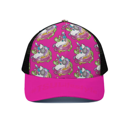 Unisex Trucker Hat With Black Half-mesh